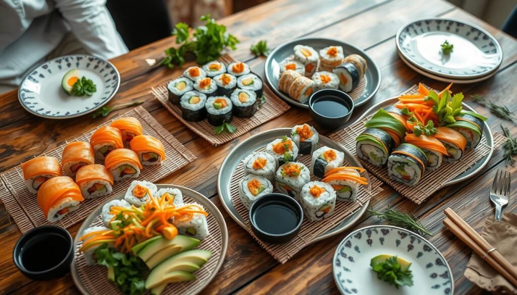 Vegan Sushi Party Setup