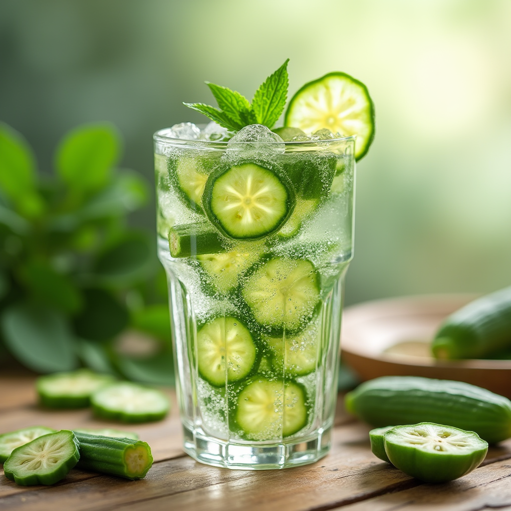 Benefits of Okra Water—a refreshing glass of okra water.