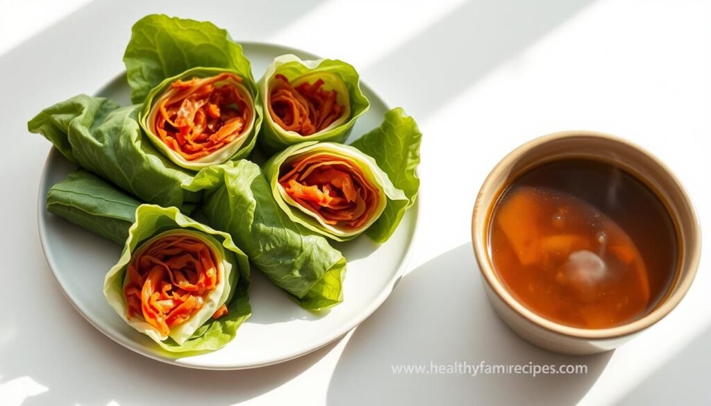 kimchi wraps and miso soup